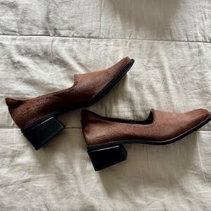 Toffee Block Heel Loafer - Brand New - Sz 10.5